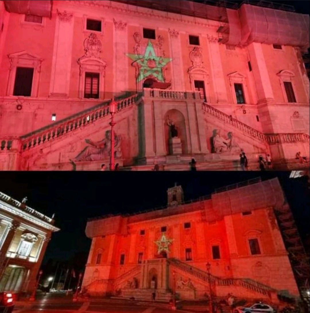 Il Comune di Roma in collaborazione con ACEA ha illuminato di rosso la facciata