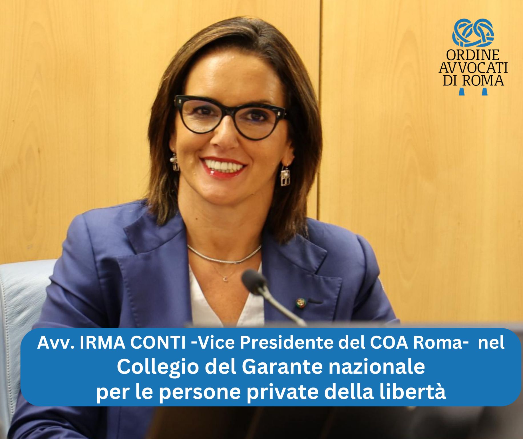 IRMA CONTI, NUOVO COMPONENTE DEL COLLEGIO DEL GARANTE PER LE PERSONE PRIVATE DEL