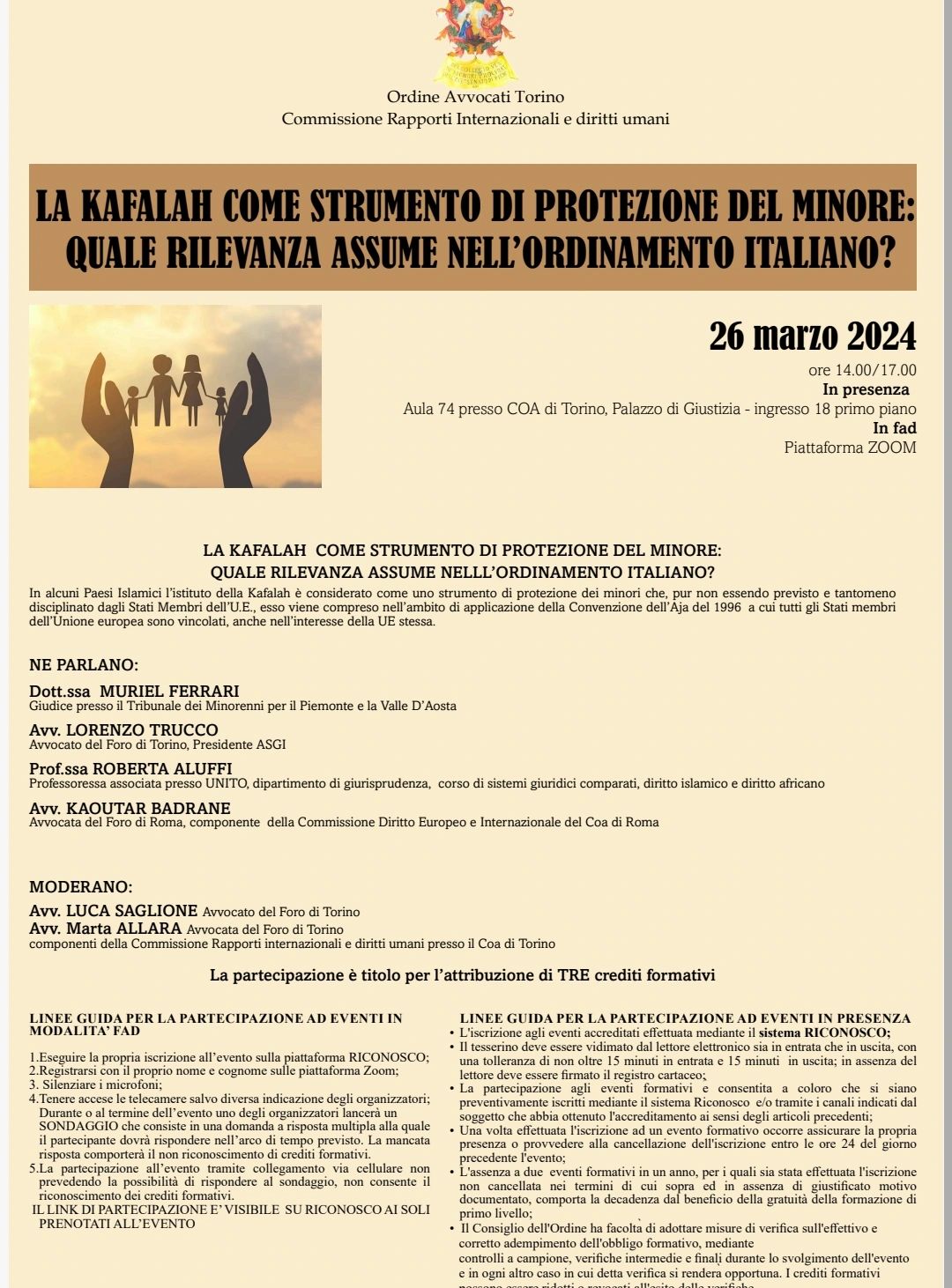 Domani sarò relatrice in questo interessante evento formativo sulla Kafalah, org