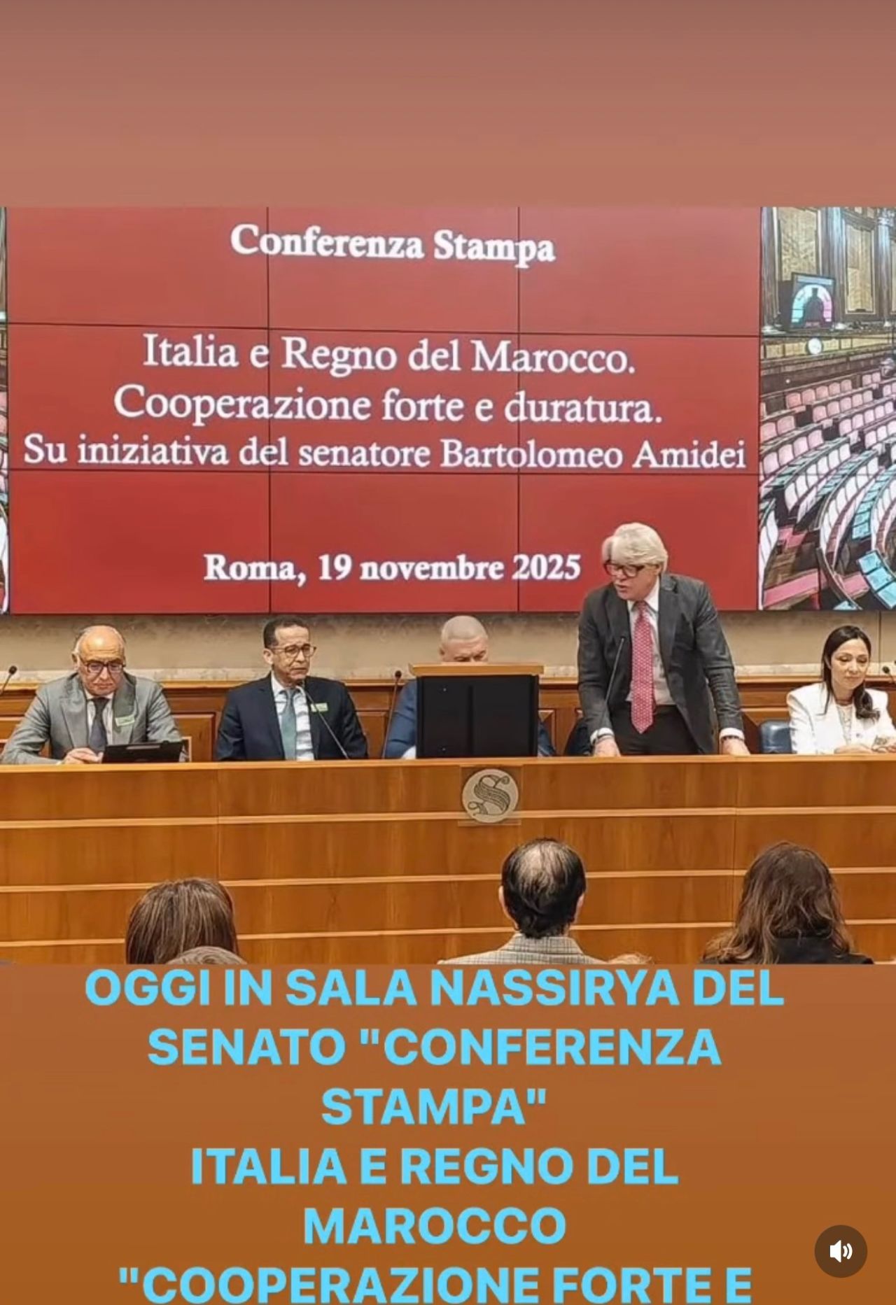Ieri  ho preso parte alla conferenza stampa “Italia e Regno del Marocco. Coopera
